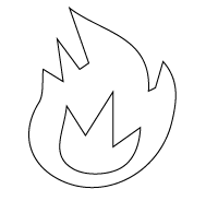 Outline drawing of flames
