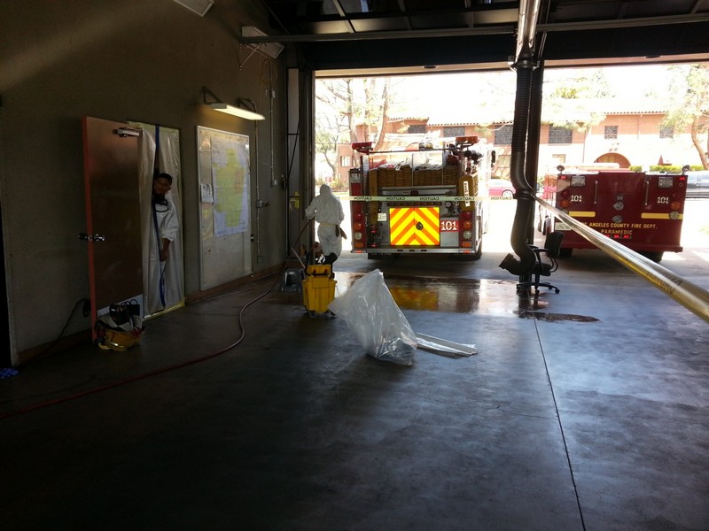 Quality Environmental Inc. performs treatment for water damage at a fire station Image 2